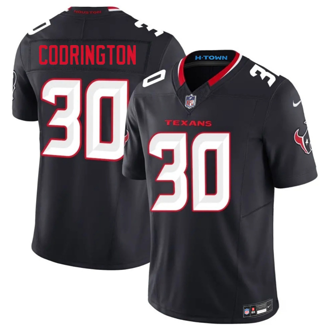 Men's Navy Houston Texans #30 Brandon Codrington 2026 F.U.S.E. Vapor Limited Stitched Football Jersey